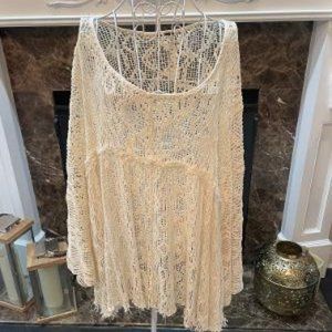 Free People Cream Long Sleeve Sweater